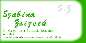 szabina zsizsek business card